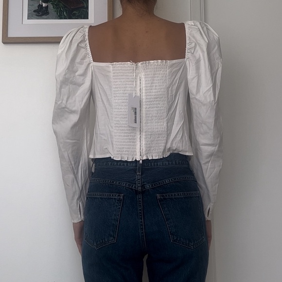 NWT Reformation Cacio Long Sleeve Top (White) - Small - Picture 3 of 7
